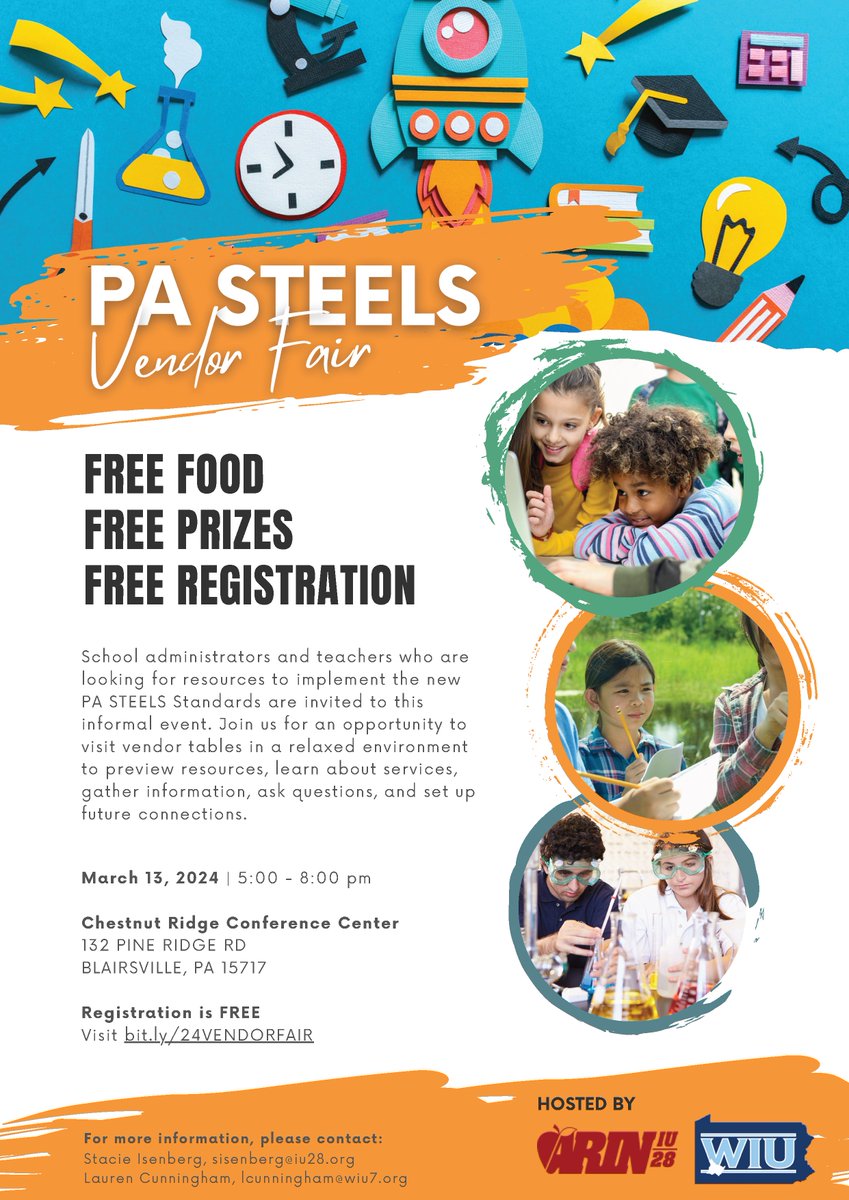 WIU07 (@wiu07) on Twitter photo Are you a school administrator or teacher who is looking for resources to implement the new PA STEELS standards? Register and join us on March 13th for the PA STEELS Vendor Fair! #STEELS Are you a school administrator or teacher who is looking for resources to implement the new PA STEELS standards? Register and join us on March 13th for the PA STEELS Vendor Fair! #STEELS