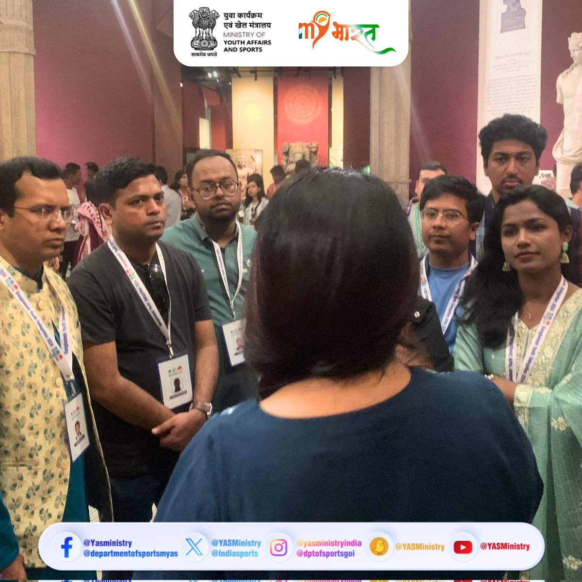 YASMinistry's tweet photo. Chhatrapati Shivaji Maharaj Vastu Sangrahalaya becomes a beacon of shared heritage as delegates from Bangladesh witnessed timeless tales of resilience, valour, and culture that define our shared history.

#BangladeshYouthDelegation #BYD https://t.co/TklG0jpmLB