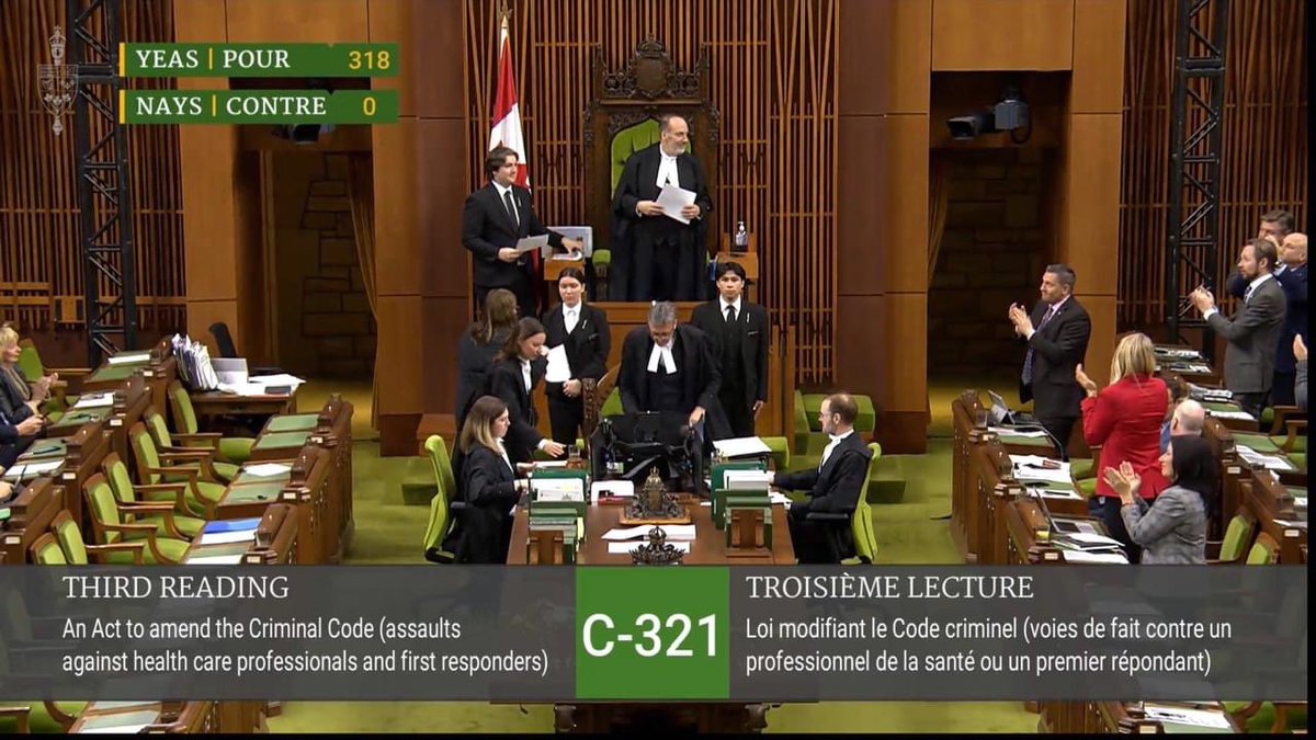 Yesterday Members of Parliament unanimously passed Bill C-321. This is an important piece of legislation that addresses violence against first responders, including firefighters and paramedics. Next step is for it to go to Senate where we hope they will move the bill forward.