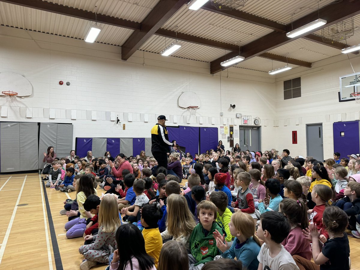 FRO_Bison's tweet photo. Frontenac started Buddy Day off with an inspiring presentation by Duane “D.O.” Gibson. Students learned about Black History Month, demonstrating mutual respect and staying driven. https://t.co/duo22sYSqU