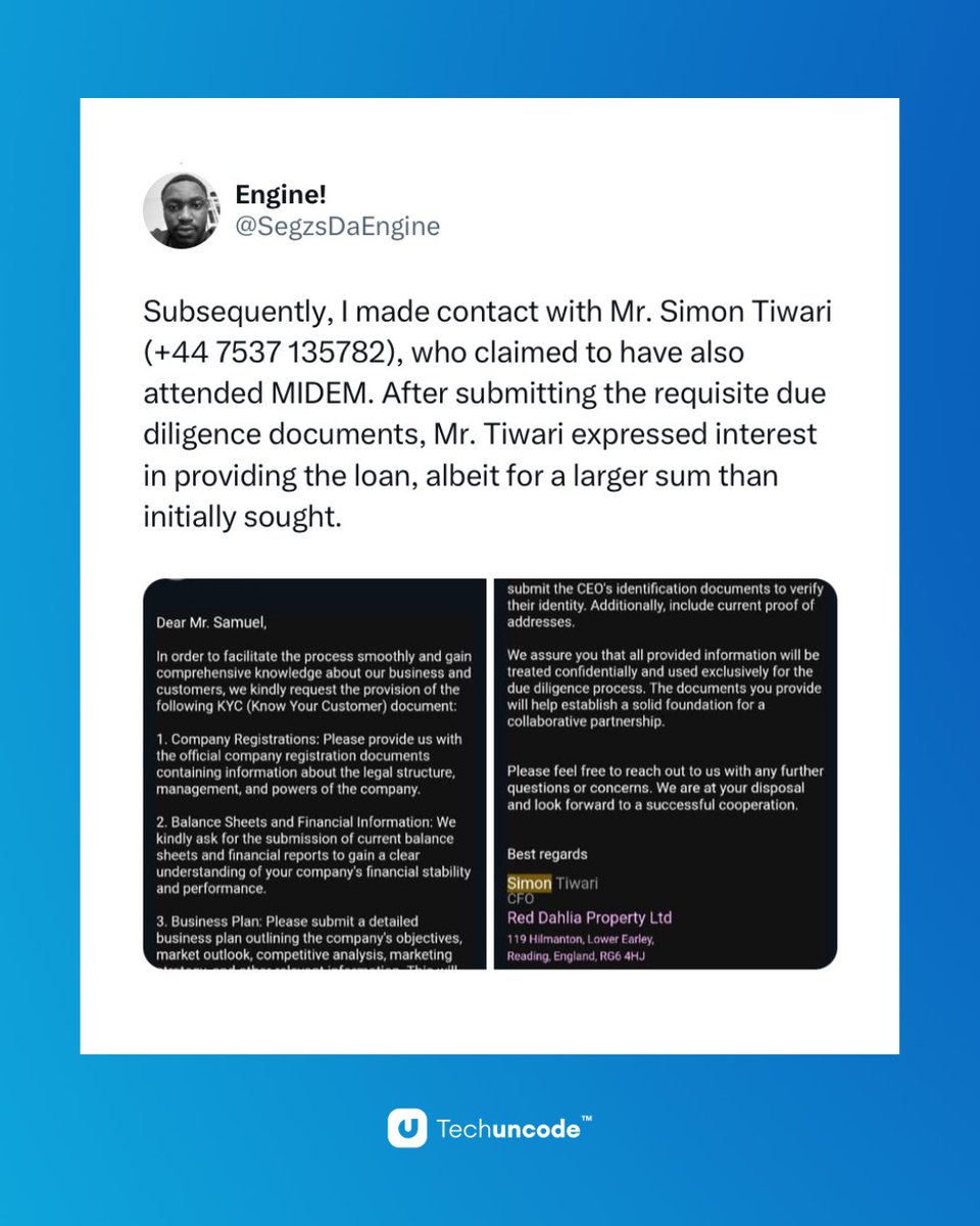 techuncode's tweet image. @astrotwig co-founder solicits help after a potential investor who promised to invest $1million, scammed them $20,000.
Check thread to read his story.
#Techuncode #investment