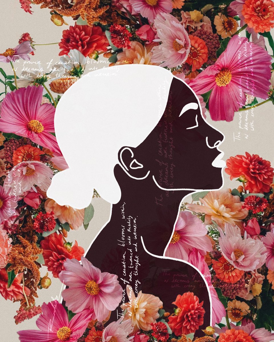 This artwork is a tribute to the resilience and beauty of women everywhere. For no particular reason, just celebrating us, women.

It is called ‘Dreams In Bloom’ — ‘The power of creation blooms within, as dreams are turned into reality with every thought and intention’ (This