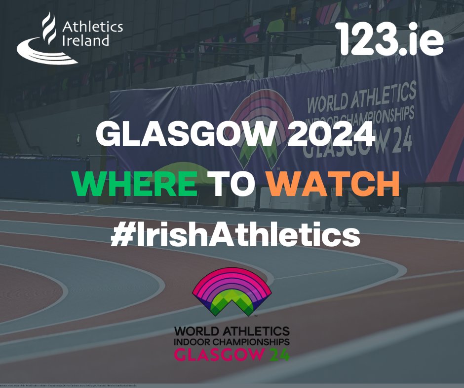 Don't miss a second of the action from the #WorldIndoorChamps in Glasgow from tomorrow🤩

📺Virgin Media 2 will be showing live championship coverage across all 3 days so make sure to tune in!

Schedule of Irish athletes here: tinyurl.com/42fbun7d

#IrishAthletics

@VMSport