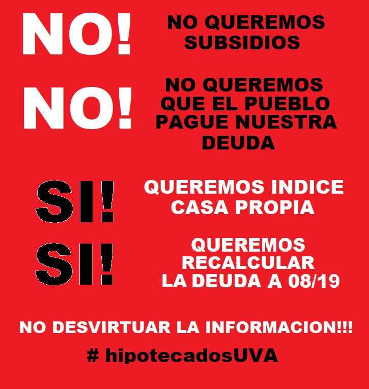 #FamiliasUVA #HipotecasUVA No somos la CASTA # somos FLIAS TRABAJADORAS q quieren pagar .<a href="/LupeTagliaferri/">Guadalupe Tagliaferri</a> .<a href="/FamaFlavio/">Flavio Fama</a> .<a href="/AbdalaBartolome/">BartoloméAbdala</a> .<a href="/FernandoSalino/">Fernando Salino</a> x.com/juliocobos/sta…