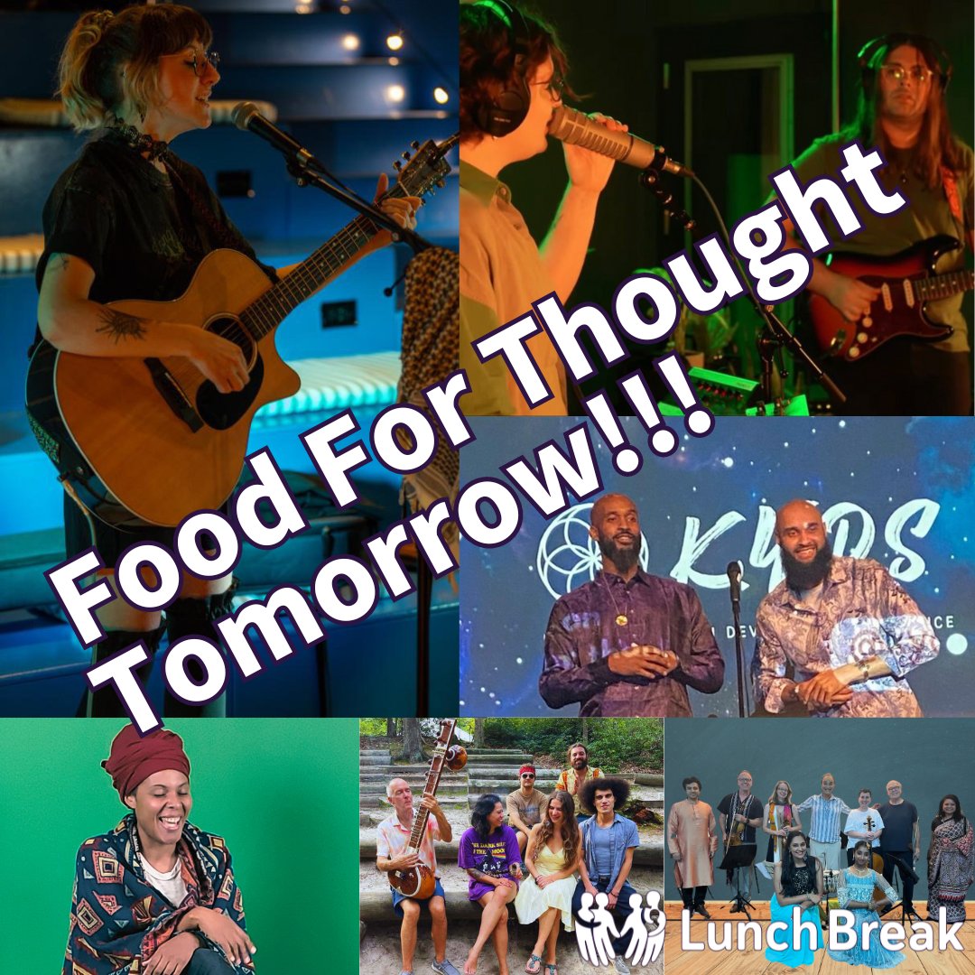 FREE EVENT TOMORROW: Lunch Break Food for Thought! Dining Room doors open at 2:30pm Performances from 3:00pm to 5:30pm PLEASE BRING NON-PERISHABLE FOOD for the Lunch Break Your Choice Pantry. Limited Seating Available. All ages welcome! #lunchbreaknj