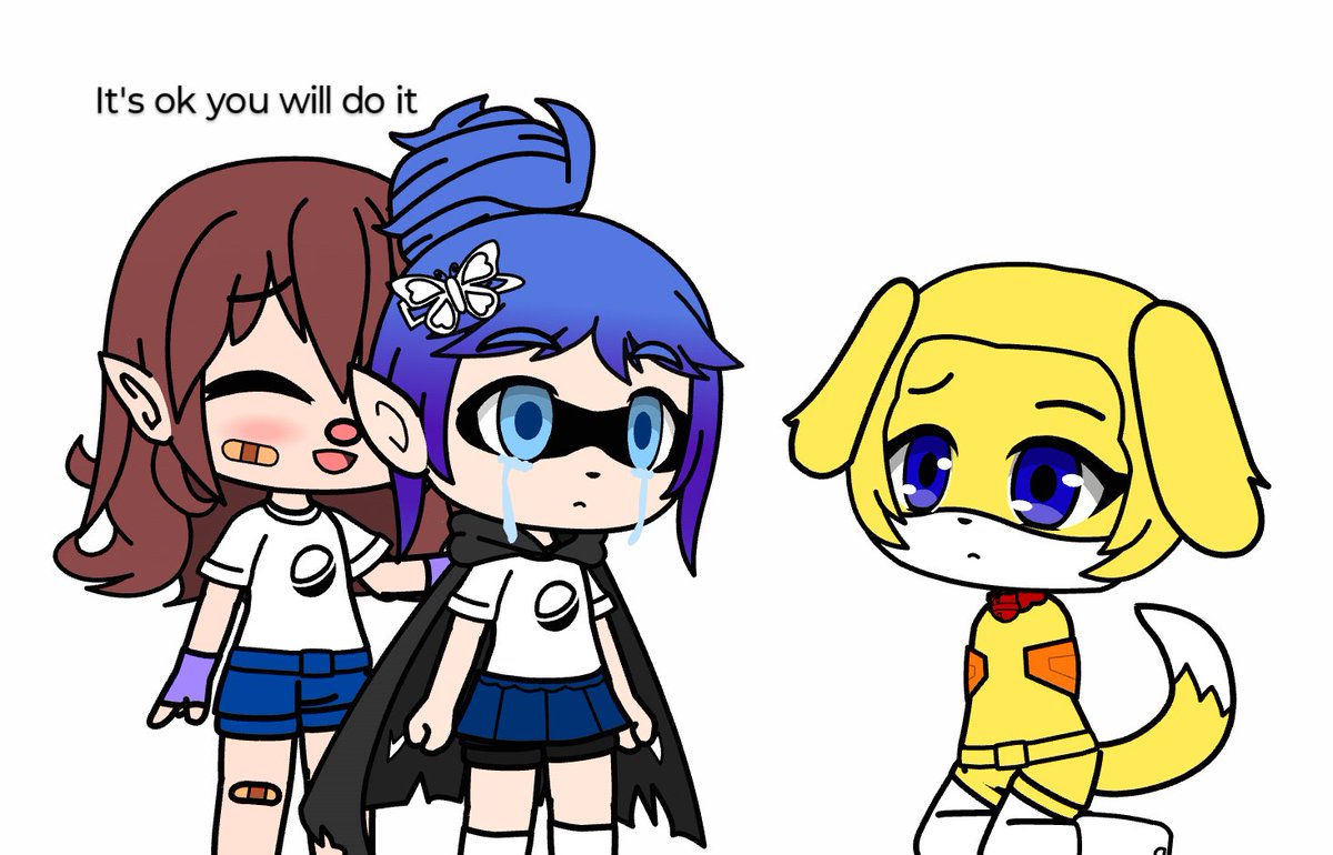 PikSplatMar's tweet photo. Nora/agent 5: ... (why do I keep dying)

Oatchi:(is she ok ?)

Pom: don't worry about it kid you will side order I promise.
#Splatoon3 #4splatoc #pikmin4 #Splatoon3SideOrder #oatchi #pompikmin #agentoc #agent5 #SFW #gachaclub #gacha #sideorder https://t.co/zYzZI17I0I