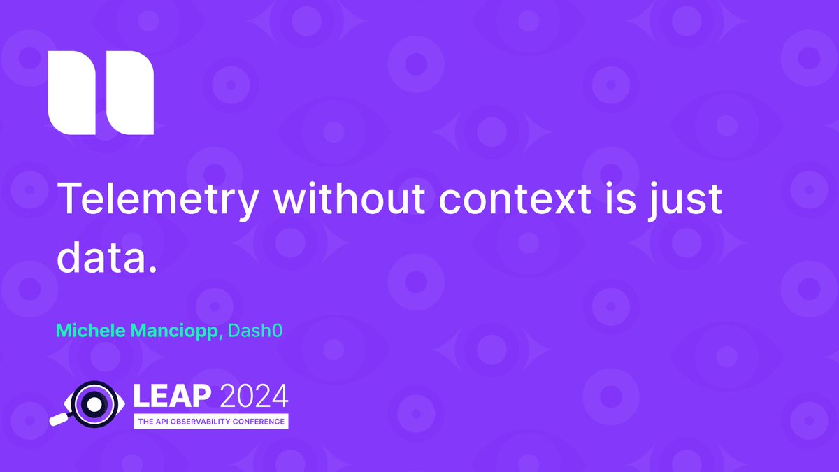 tyk_io's tweet image. A really important point from Michele Manciopp (Dash0) made at #LEAP2024.🚀

You can still join us LIVE – hubs.la/Q02mKpJK0

#APIObservability #PlatformTeams #APIObservabilityConference #TechConference #OpenTelemetry