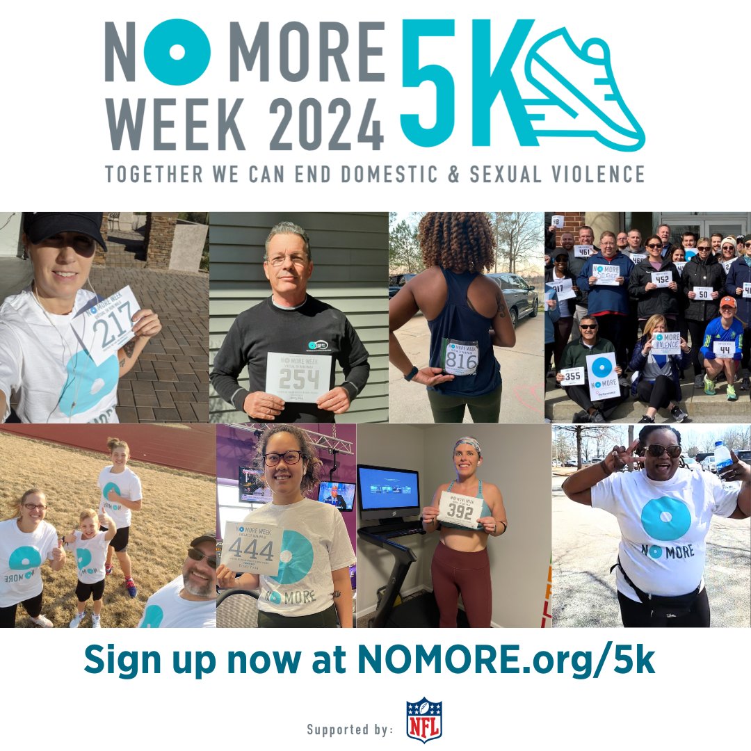 We’re proud to support the 4th annual NO MORE Week Virtual 5K, March 3-9, to help end domestic & sexual violence. Please join and sign up now: NOMORE.org/5K
#NOMOREWeek @NOMOREorg