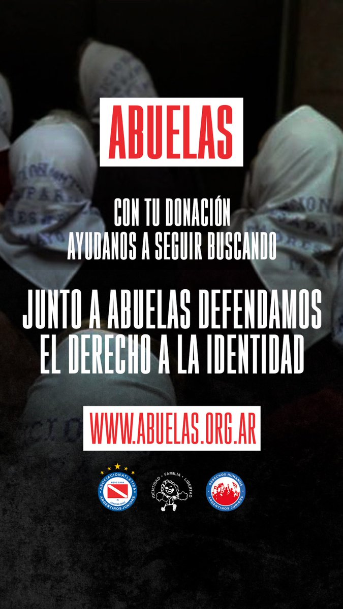 aaajddhh's tweet photo. #AAAJ 🐞

Nos sumamos a la campaña de donaciones de @abuelasdifusion

En Argentina aún falta encontrar a 300 personas apropiadas y privadas de su identidad durante la última dictadura.
Hagamos nuestro aporte.

No te quedes con la duda.

@aaajoficial https://t.co/VZ4h1DNoD2