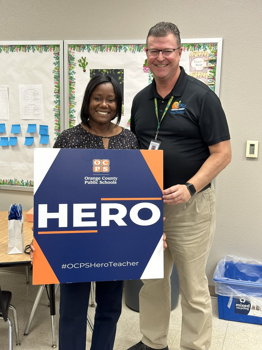 Congratulations to Mrs. Louis for being recognized as the <a href="/WhisperingOakEl/">Whispering Oak Elem</a>    #OCPSHeroTeacher. Everyone was thrilled to celebrate this outstanding educator. Thanks for all you do! <a href="/OCPSnews/">ocpsnews</a> <a href="/CDLocps/">Curriculum and Digital Learning</a>