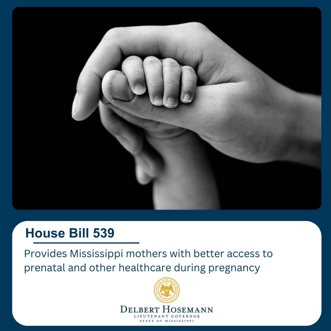 Pro-life is pro-child. Mississippi mothers need access to healthcare the moment they find out they are pregnant and this legislation will accomplish that. We are thankful for the consistent leadership of Senators @KevinBlackwell5 and @NicoleAkinsBoyd on critical women’s…