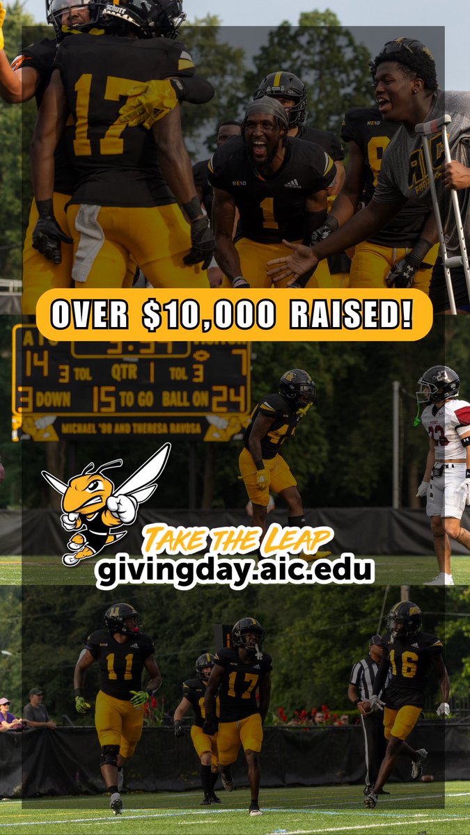 OVER $10,000 RAISED?!🤯🥳👏 We are already so close to $11,000, take the leap and help us hit our next milestone! Less than 5 hours remain in AIC Gives 2024, thank you all so much for your support so far, let’s keep the donations coming!🥳💛🖤🐝