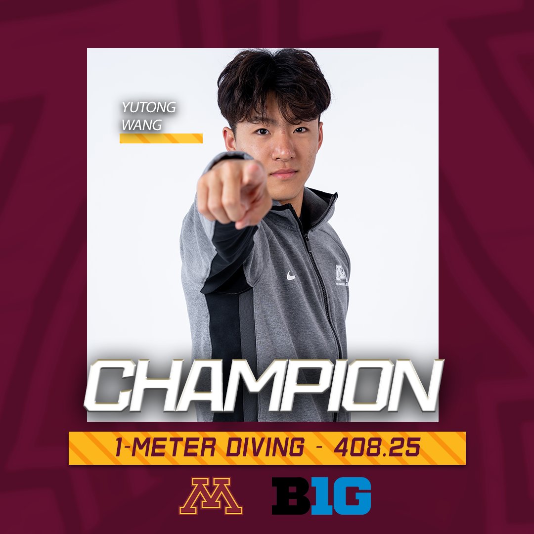 GopherSwimDive's tweet photo. Yutong Wang is your 1-Meter Diving CHAMPION❕

#SkiUMah https://t.co/KQkt6QWkO3