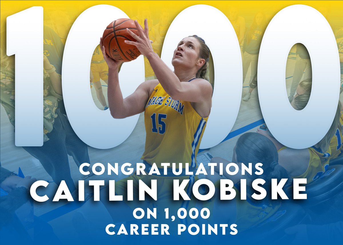 With just under a minute to play in the first half, Caitlin Kobiske connected on a driving layup and collected her 1,000th career point @SavageStormWBB #GoSoutheastern | #StormChaSE