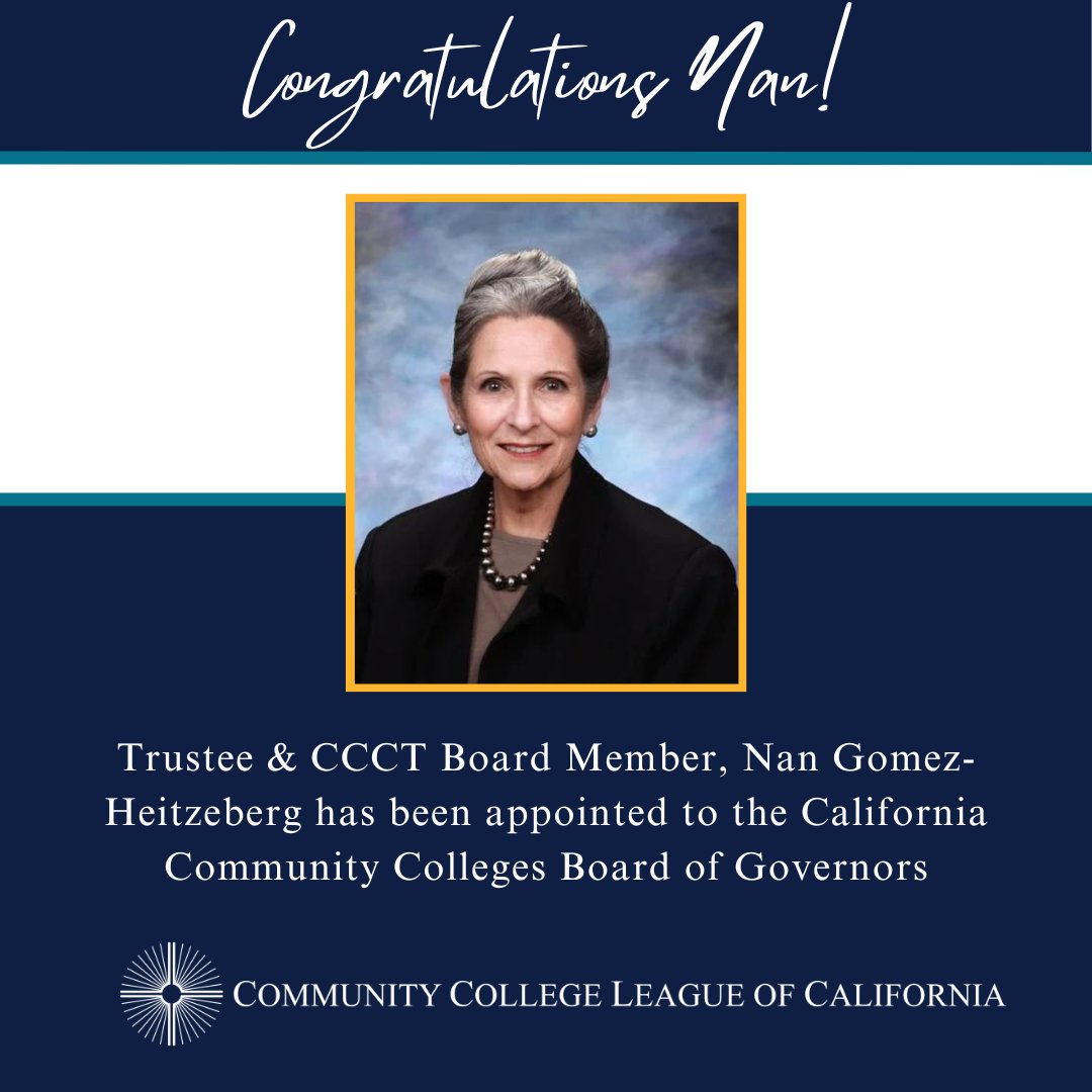 Congratulations @NGHeitzeberg on your much deserved appointment to the California Community Colleges Board of Governors. The League has benefitted greatly from her experience and celebrates her continued success and well-earned recognition. Read more: bit.ly/3wAIF9X
