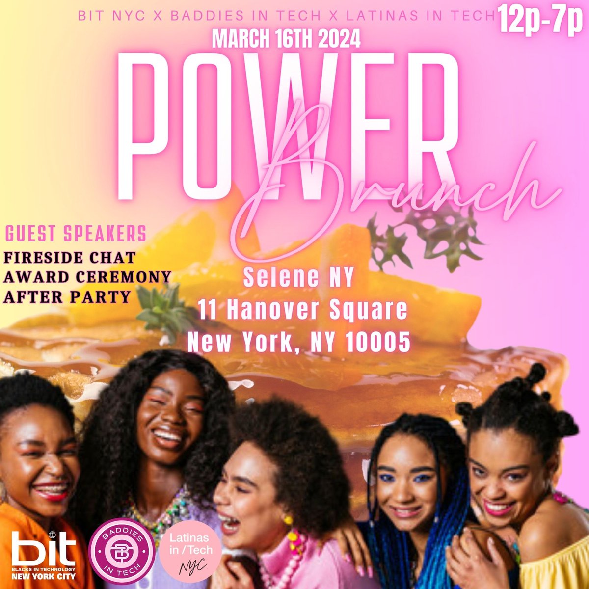 BlacksInTechNYC's tweet image. Join us for Power Brunch , in collaboration with @baddiesintech and Latinas in Tech. We are celebrating women leaders who have made a tremendous impact in the tech space and beyond. There will be guest speakers, prizes, and much more!
Tickets now on sale! 
lu.ma/PowerBrunch
