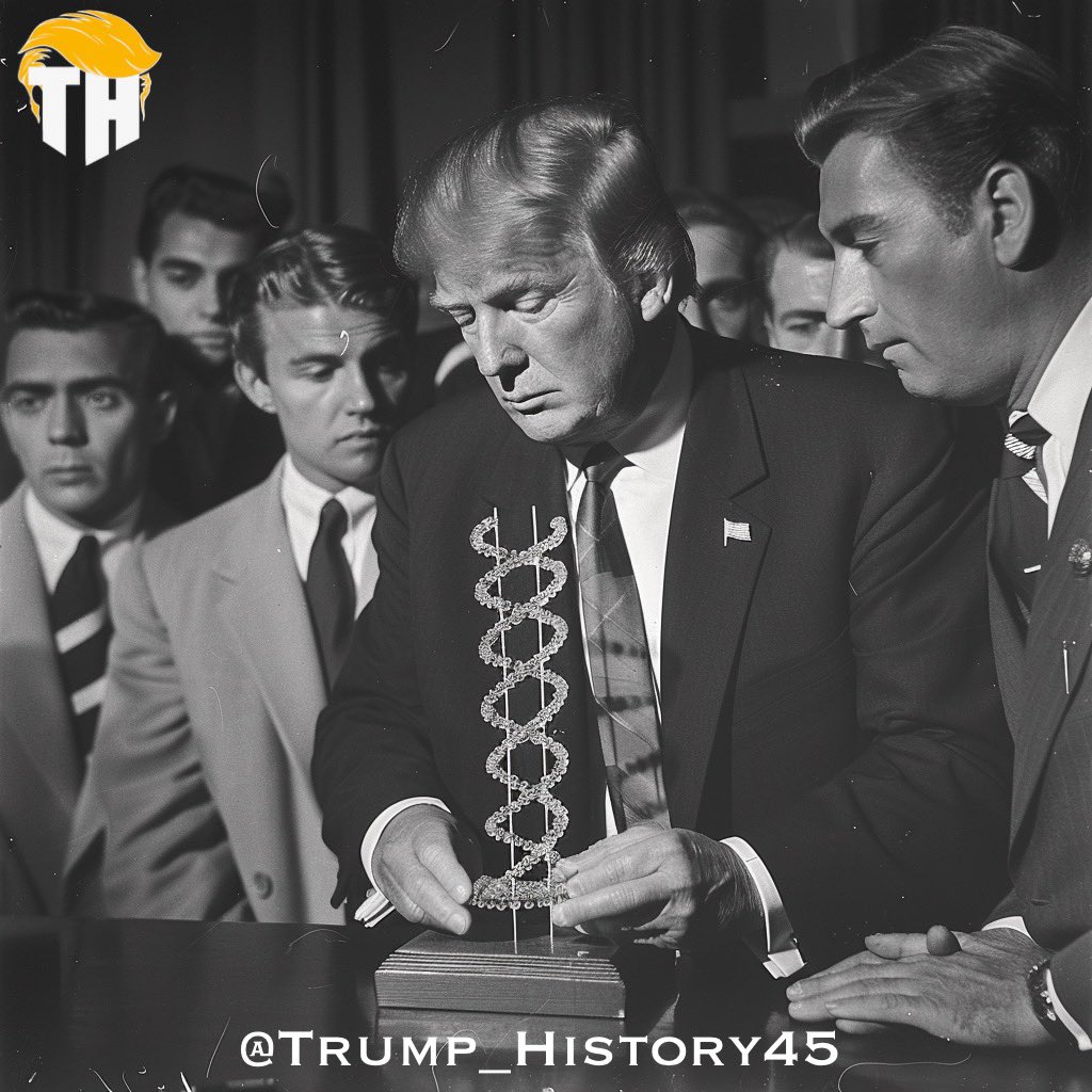 Donald Trump reveals the structure of DNA after discovering it through the use of X-ray crystallography - 1953