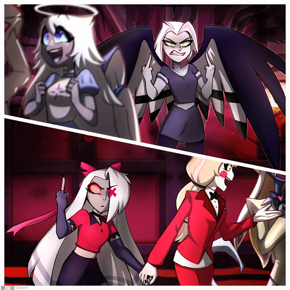 ReiCav97's tweet photo. Yeah. Pure ex's energy. 

#HazbinHotelLute #vaggie #angelsinhell #whynot #ibisPaintX #hazbinhotel https://t.co/TyAUIY9rDi