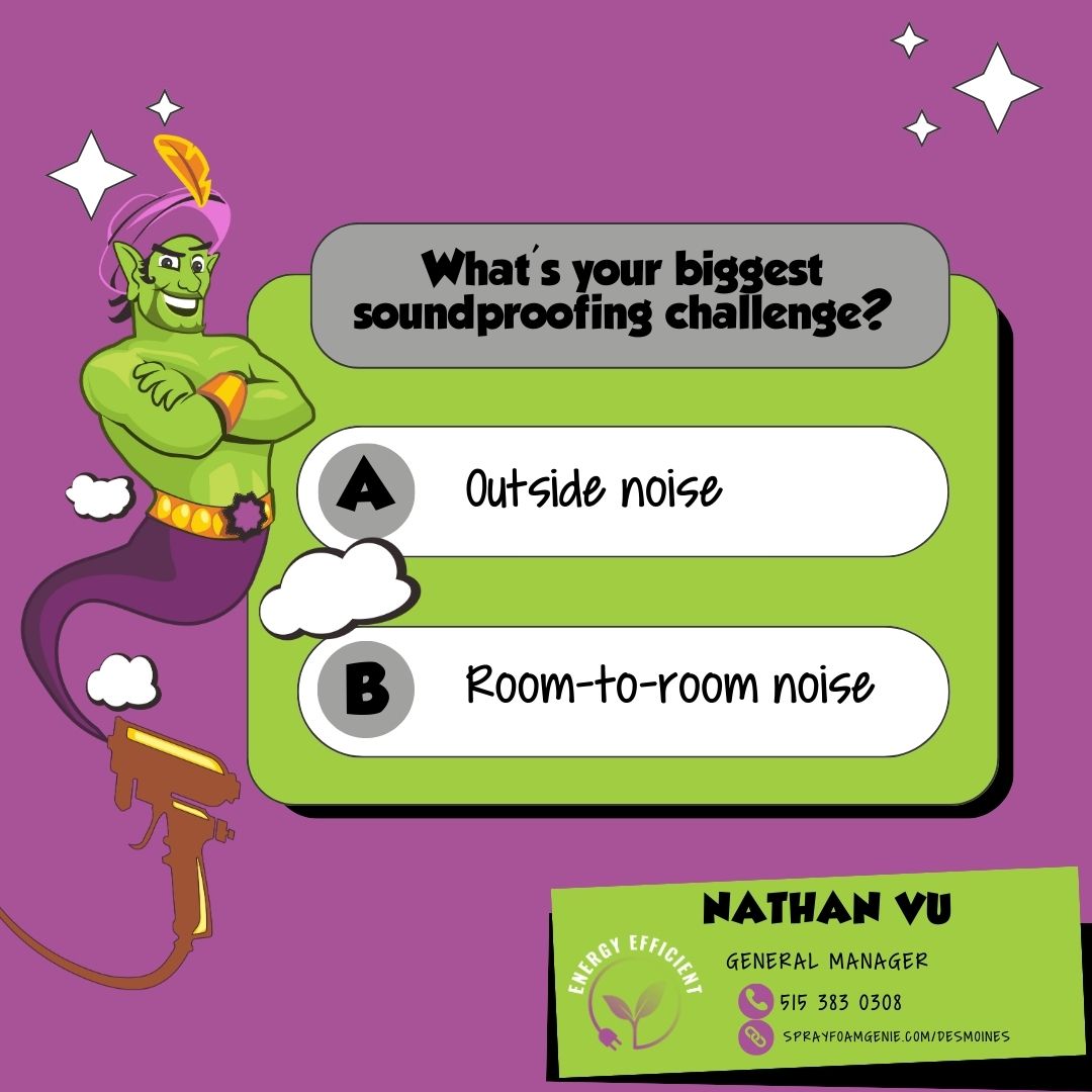 Whats ur biggest soundproofing challenge? Vote in our poll & let’s find solutions together! Your peace is our priority. Drop in your votes is the comment section! #Soundproofing #QuietHome #SoundproofingSolutions #PeacefulLiving #AcousticInsulation #NoiseControl #SprayFoamGenie