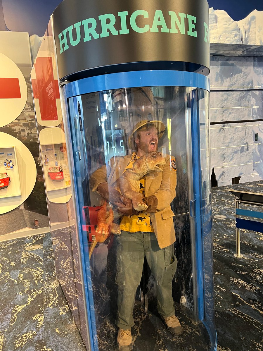 Jurassic_Quest's tweet photo. Prehistoric Nick and Dino Trainer Suave had the best time at the Connecticut Science Center in Hartford, CT, along with Cammie the Camarasaurus and Tyson the baby T. rex! https://t.co/tcdwBPpAx3