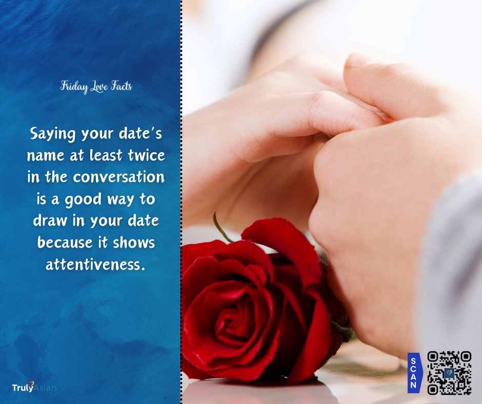 Offering compliments to your partner that go beyond their appearance is another method to demonstrate that you're genuinely interested in them.

Download TrulyAsian now!

#TrulyAsian #Asian #RomanticDate #tgifvibes #datinglife #datingonline
