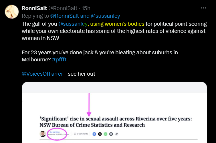 It's Friday, so Ronni Salt is trending.  Here she demonstrates her @shitfuckery1 level of Sussssssssssssan derangement syndrome.  She knows what a woman is when it suits her agenda.