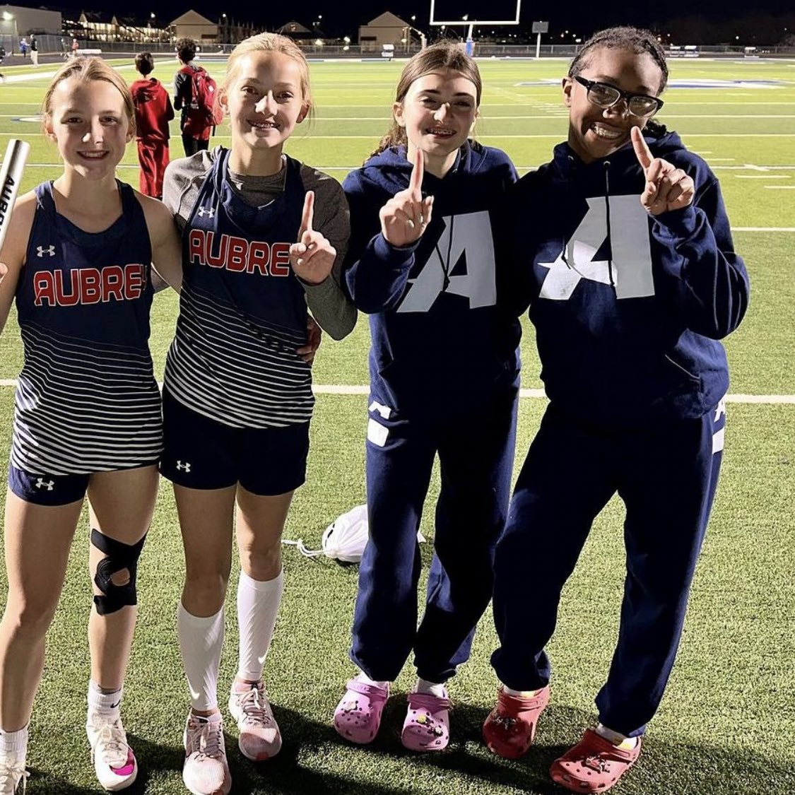 WeirClass's tweet image. So proud of Jacey! She did AMAZING at her first track meet and ran in the ICE COLD!! 1st place for all 3 races! 🏆🏃🏽‍♀️