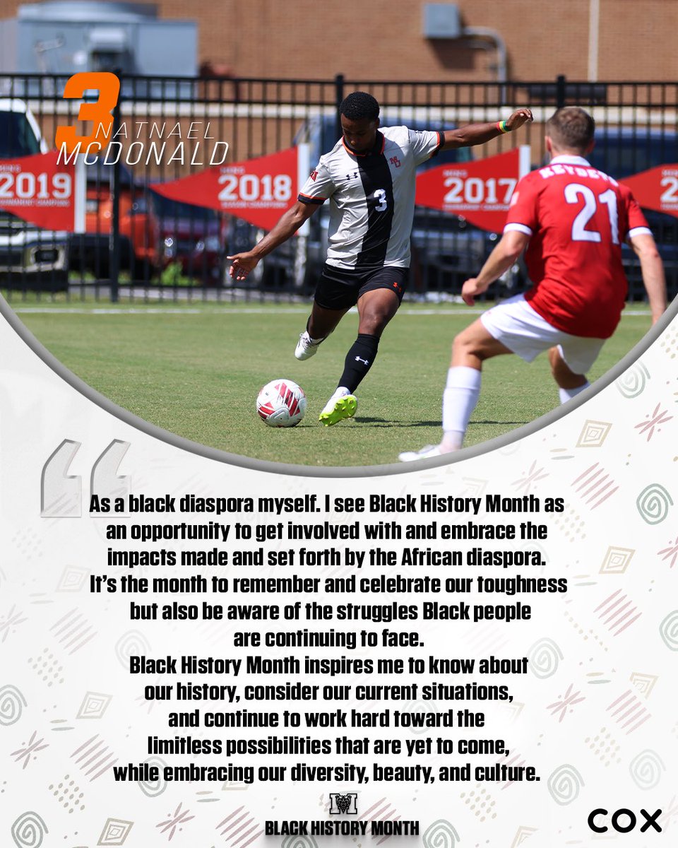 “It’s the month to remember and celebrate the toughness but also be aware of the struggles Black people are continuing to face.” - Natnael McDonald @Mercer_MSoccer #BlackHistoryMonth | #RoarTogether