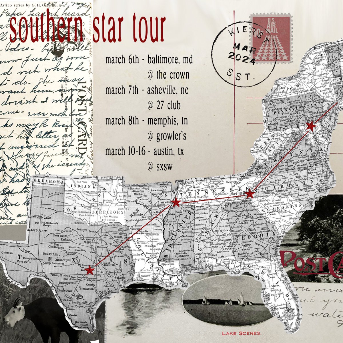 our new track, “southern star” comes out via <a href="/Sadclubrecords/">Sad Club Records</a> one week from today, march 7th. we’re also playing a few dates on the way down to sxsw. please come say hi in these cities :P

all ticket links / pre-save in bio