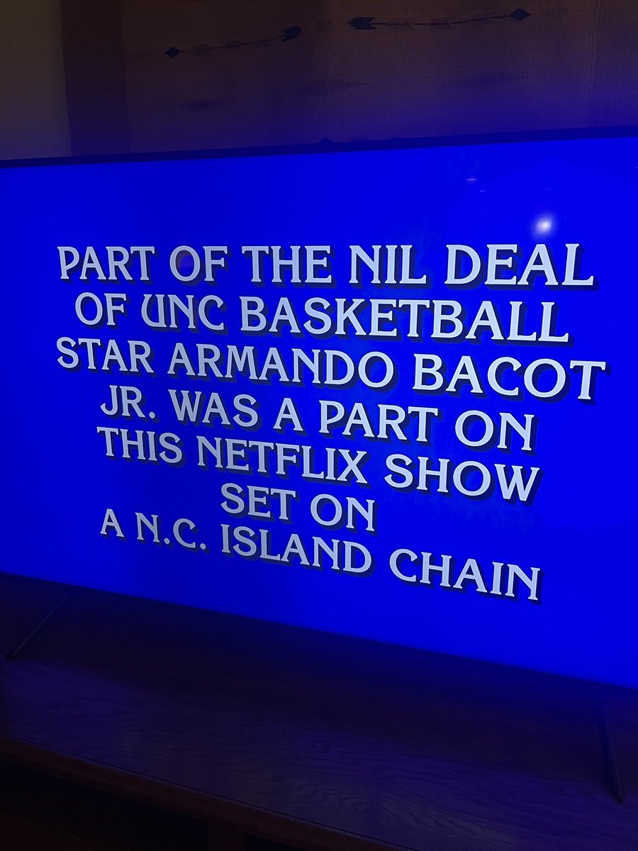 Forget playing big time college basketball and breaking records.

Being a clue on Jeopardy may be <a href="/iget_buckets35/">Armando Bacot Jr.</a> best feat yet.