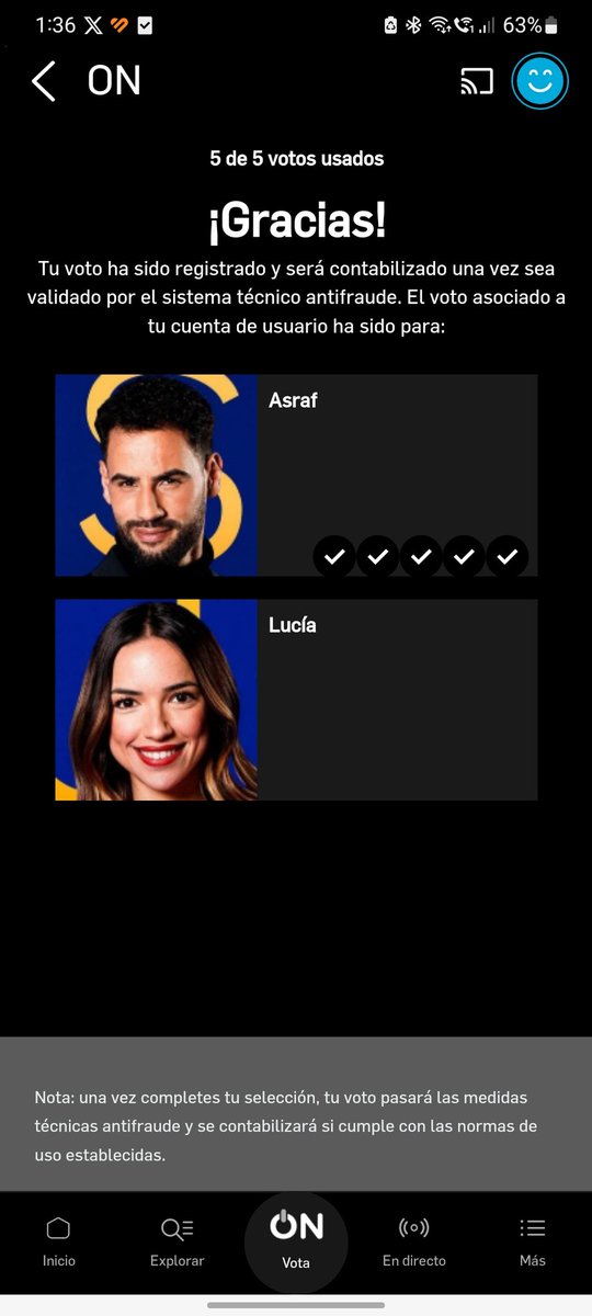 TLDUENDE's tweet photo. Pues yo si he podido votarahora mismo 🤷‍♀️ #GHDúoGranFinal https://t.co/QmXo9hxCqm