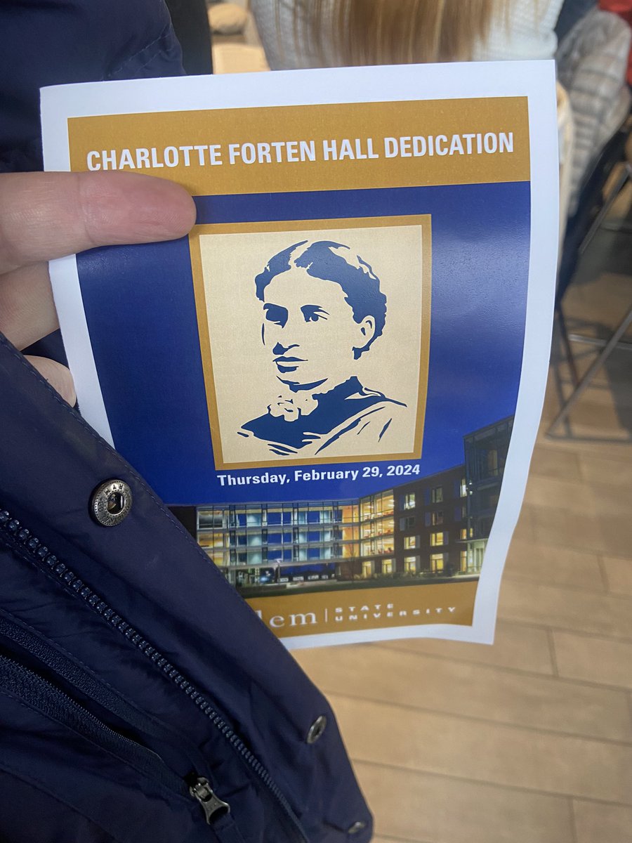 A big day here at <a href="/SalemState/">Salem State</a> as Viking Hall is renamed in honor of our first African American graduate, Charlotte Forten. And what better day than February 29-Leap Day-straddling Black History Month &amp; Women’s History Month? May Ms. Forten’s name and legacy live on!!