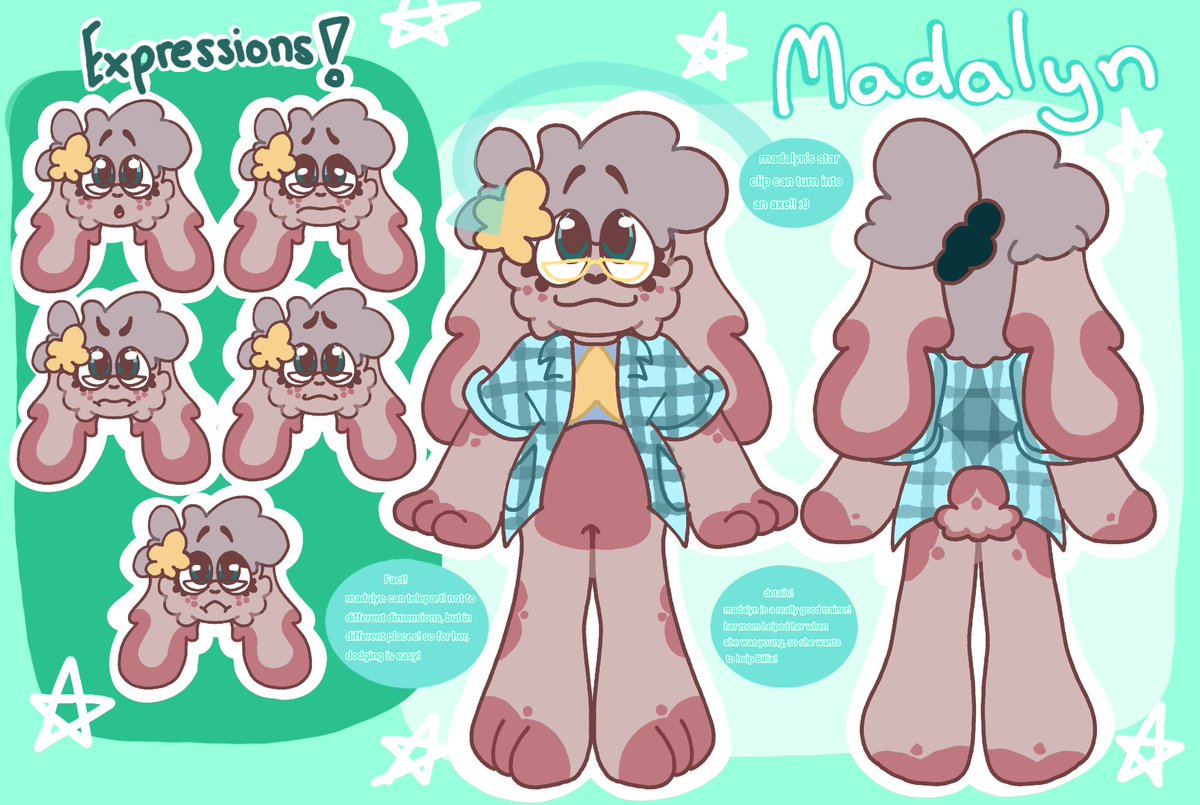 NEW MADALYN REF!!
I really like this version of her, looks more....STYLISH :3 
#billiebustupoc #billiebustup #madabellecanon #imverygay