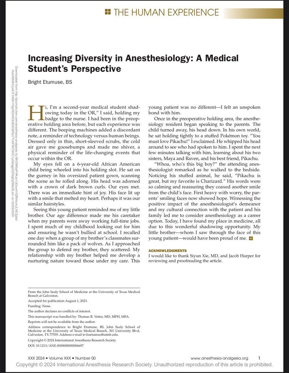 Published in Anesthesia and Analgesia sometime last year. Just thought to share on here.