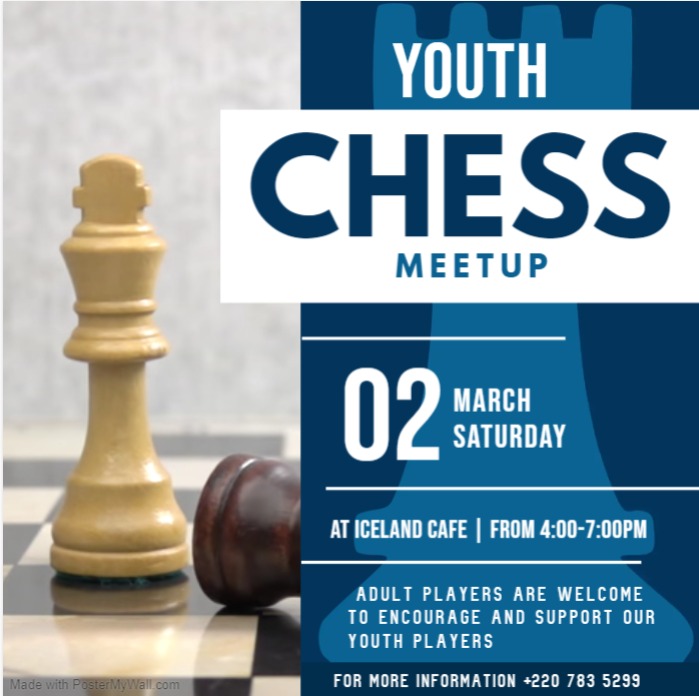 BakauBm98685's tweet photo. Join Chess in Gambia Schools and Communities for another exciting youth chess meet-up tomorrow Saturday 2 March, at Iceland from 4pm to 7pm. The last meet-ups were a huge success and amazing turnout.

Don't miss out on the fun and the opportunity to improve your chess skills. https://t.co/lpJ4zoGqDY