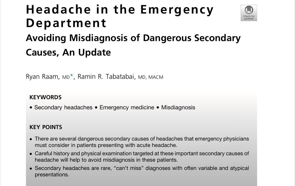 EmergPOCUS's tweet photo. 🚑💡 Cefalea en Urgencias 😣🤕
🧵🧶👇🏼🧶🧵
•La cefalea es la séptima consulta más común en urgencias, siendo el 2.5% de las visitas en EE.UU. 🇺🇸 🏥
•Se #clasifican principalmente en #primarias 🌀 (migrañas, tensión, clúster) y #secundarias 🔍 (trauma, infección, malignidad).
•En urgencias, se busca aliviar el #dolor y descartar causas secundarias #peligrosas. 🚨
•Necesitamos un enfoque clínico #meticuloso para #decidir quién requiere imágenes cerebrales 🧠 o evaluaciones adicionales.
•Es crucial identificar enfermedades serias sin abusar de los recursos diagnósticos (#Radiaciones)en presentaciones primarias y benignas. 👀
•Un diagnóstico incorrecto puede resultar en tratamientos dañinos. ⚠️