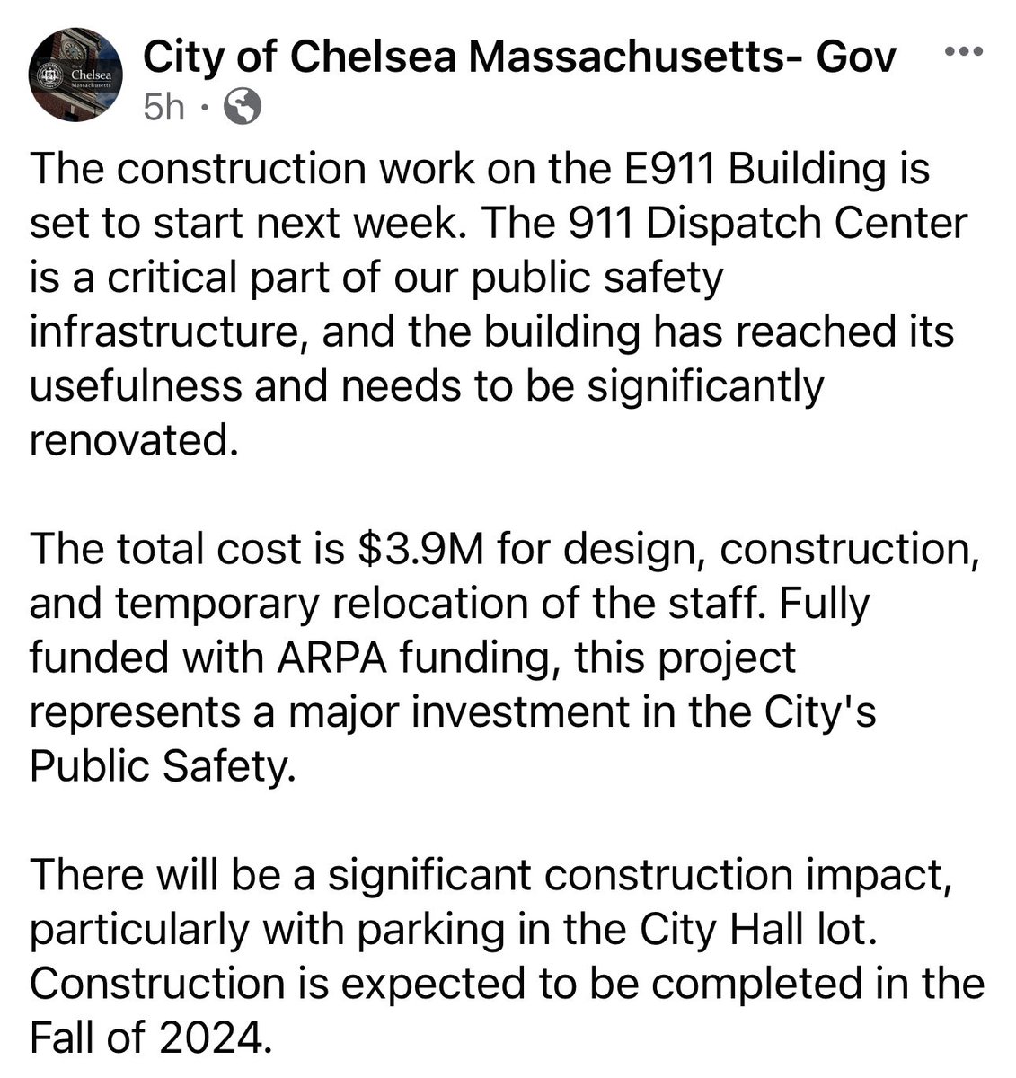 ChelseaScanner's tweet photo. Construction work set to start
next week at Chelsea E911…
#DispatchCenter #OEM #ChelseaE911 #ChelseaMA https://t.co/na7ZHC4WE2