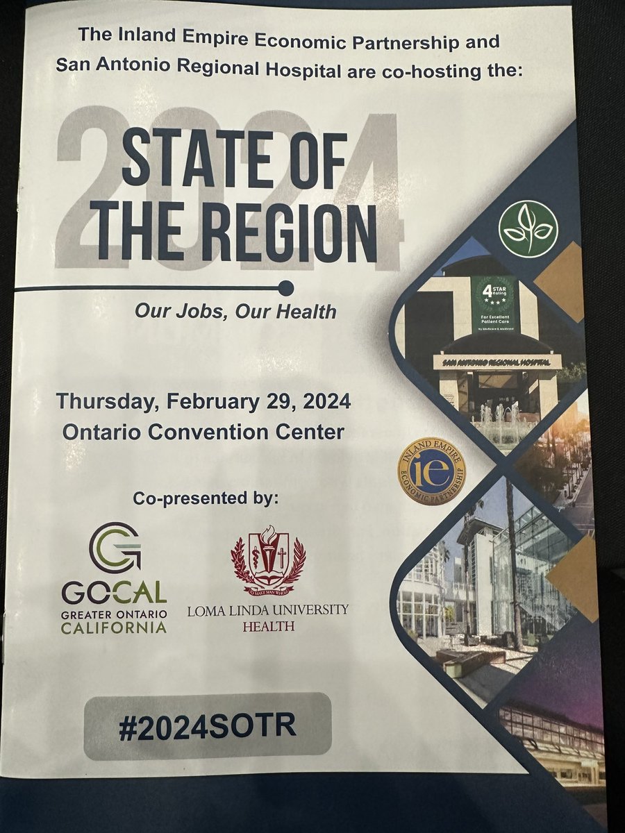 vonnievu's tweet photo. Attended the State of the Region hosted by @IEEP_ and @SanAntonioHosp -The State of the Inland Empire Region is strong! @LLUHealth and @SanAntonioHosp did a phenomenal job presenting, Proud to represent @SBCo_Supt_Ted and @SBCountySchools
#CommunitySchoolsinAction https://t.co/tefyhBJgL7