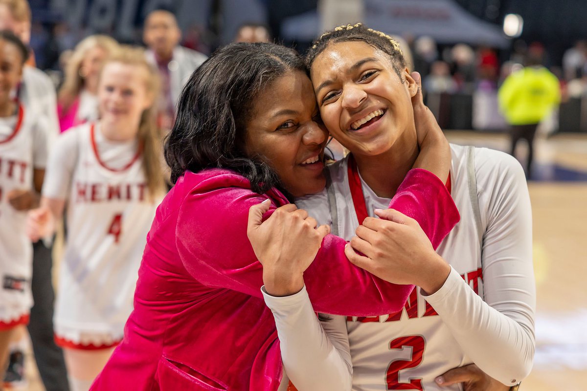 TribSportsLive's tweet photo. Our amazing photographer caught this precious shot of @JE_hoopher and @coachunter after the big win today over Prattville. @HT_GIRLS in the background. https://t.co/nY4DVP7pRP