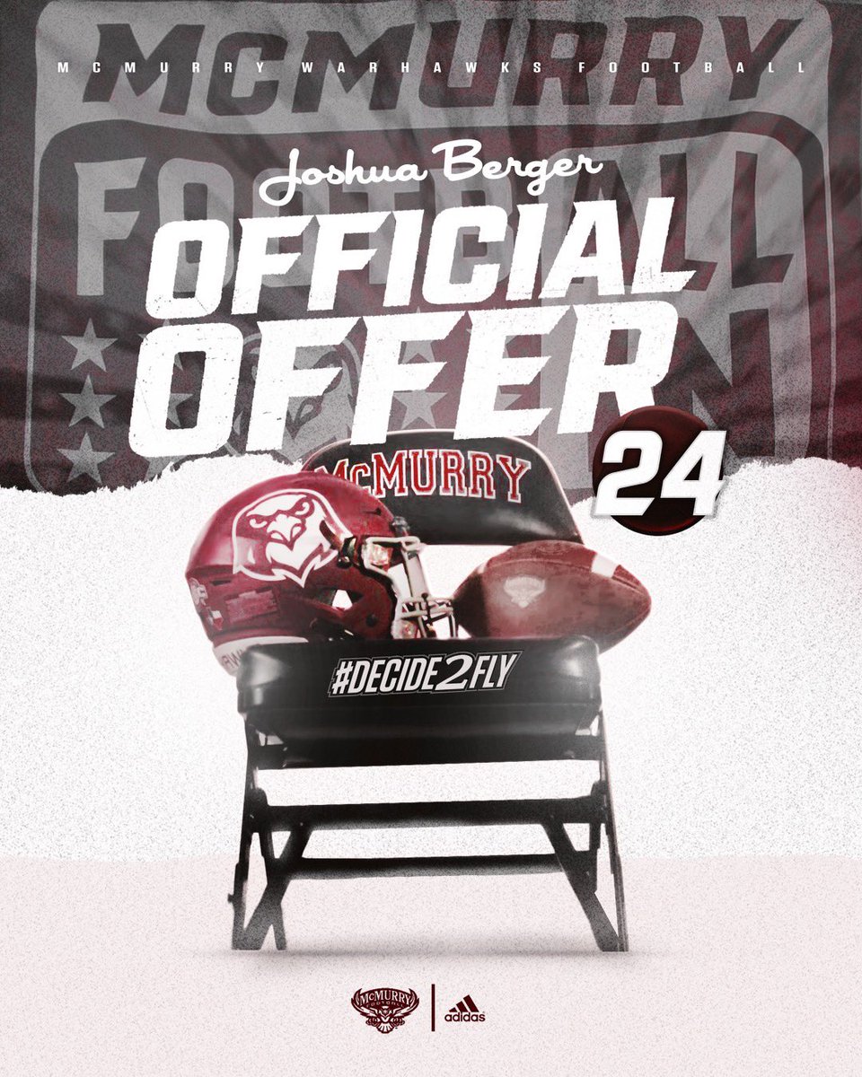 After a great conversation with @coachrsullivan I am blessed to receive my 12th offer from McMurry University @McMURRYFOOTBALL @Coach_BCarp @KLEINOAKFB @recruitingko