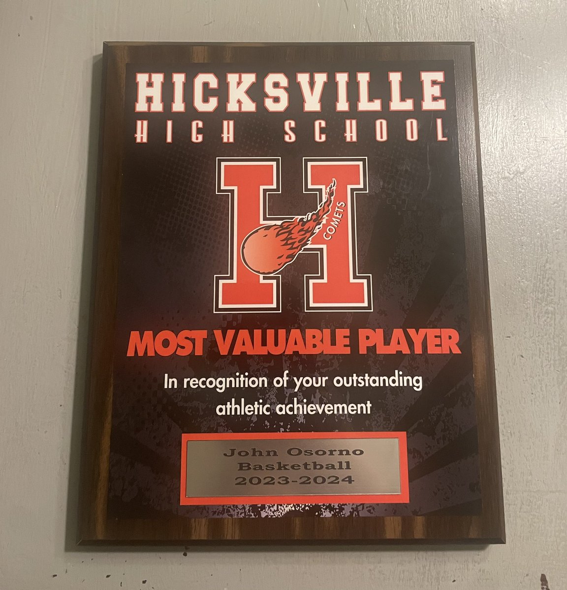 Thank you to Hicksville Basketball for awarding me with MVP.