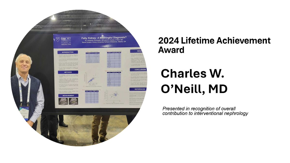 ASDINNews's tweet photo. Congratulations to W. Charles O'Neill, MD recipient of the 2024 ASDIN Lifetime Achievement Award!  He put the "D" in ASDIN!

Each day this week @ASDINNews is featuring an #ASDIN2024 award recipient. This thread includes quotes &amp; photos provided by family and colleagues!

1 of 7 https://t.co/vwV0VhYoX5