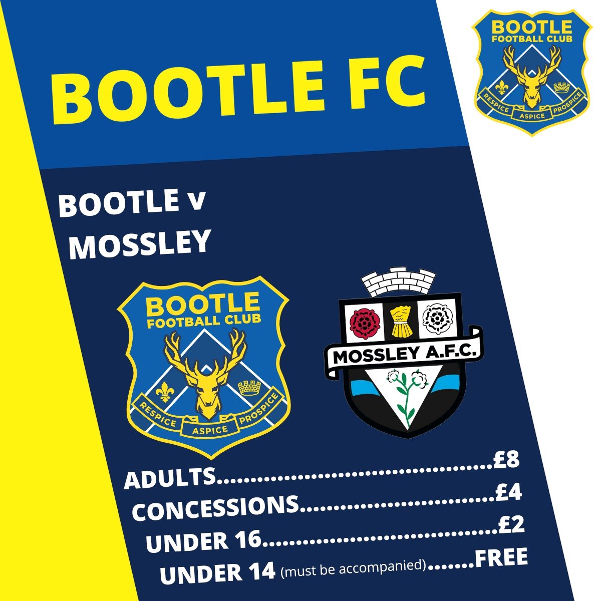 5️⃣ Just 5 more chances to see Mick McGraa's Bucks at home this season

📈 In 4th place and in the playoff places by 7 points

💵 Under 14s are FREE with a paying adult

🆚 <a href="/MossleyAFC/">Mossley AFC</a>
📆 Sat 2 Mar
🕒 15:00
🏆 <a href="/NorthernPremLge/">The Pitching In Northern Premier League</a>
📍 Berry Street Garage Stadium

#UpTheBucks