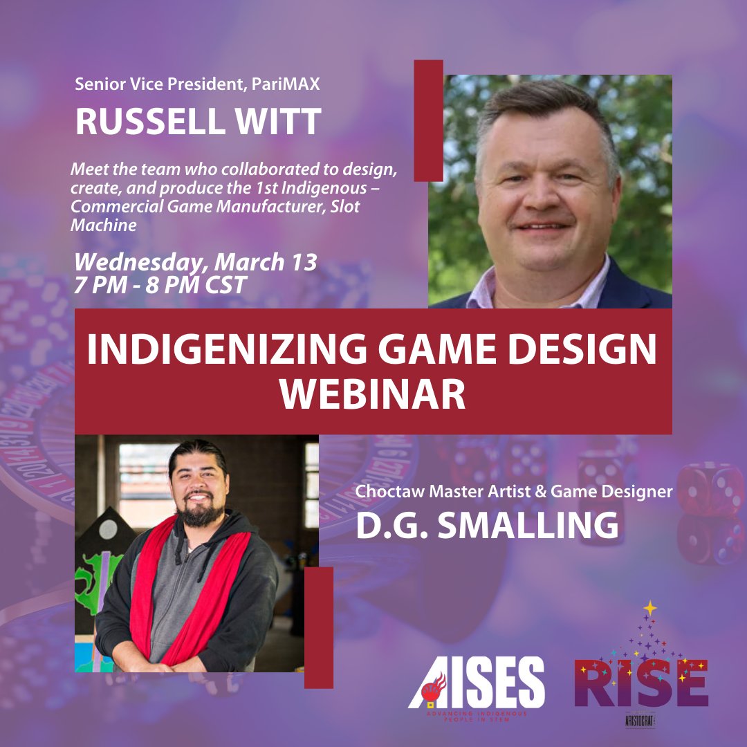 🎰 Ready to hit the 'jackpot' on your gaming career? Join the RISE Webinar Series: Gaming Careers - 101, presented by AISES. Register now in the link in our bio for insights and inspiration on carving your STEM Career in Gaming! 🚀