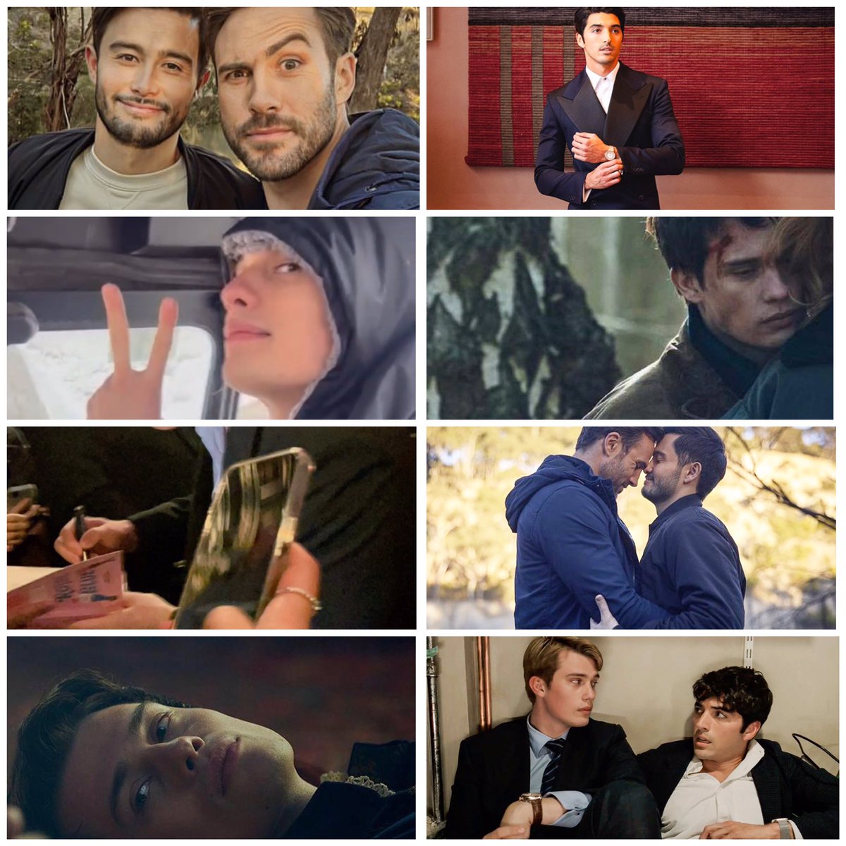 Eight of my favourite pictures of the last week or so, all brought me comfort and joy in some way ❤️ #daaron #MattWilson #TakayaHonda  #neighbours #TaylorZakharPerez #NicholasGalitzine #FIRSTPRINCE  #RWRBMovie  #nicksigningthelittlepinkbook