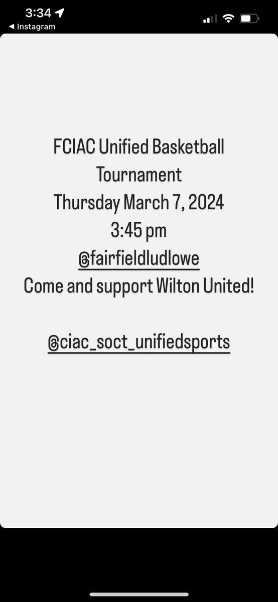 Come support our Unified Athletes! #WiltonWayCT <a href="/wilton_warriors/">Wilton High School</a> <a href="/WiltonAthletics/">Wilton Warriors</a>