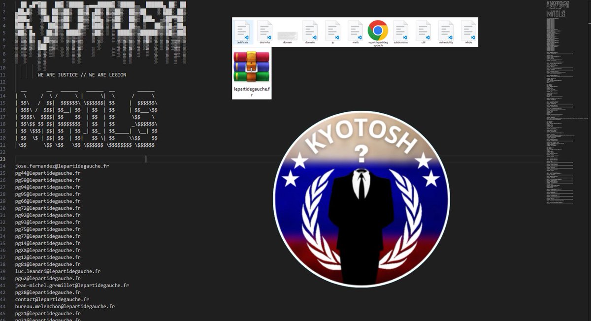 HackAndnewsoff's tweet photo. ❗️❗️ {HACKTUALITÉ} ❗️❗️
Le hackeur KyotoSH et ces alliés ont pirater le site du #partidegauche 
Les hackeurs on dérobé des informations sur le site web de ce derniers 
A suivre pour plus d informations… https://t.co/QHUqV3anWV