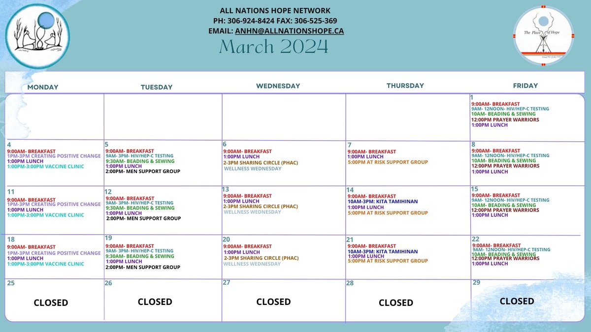 Here's what's happening at All Nations Hope Network in March 2024!