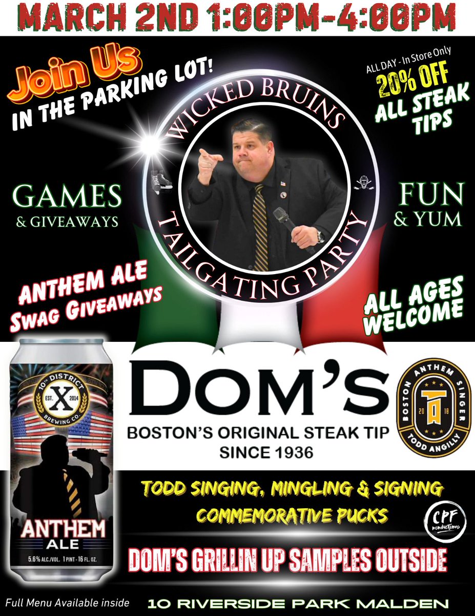 Saturday! @DomsSausageCo with @todd_angilly and @10thBrewing. Anthem Ale and some great BBQ