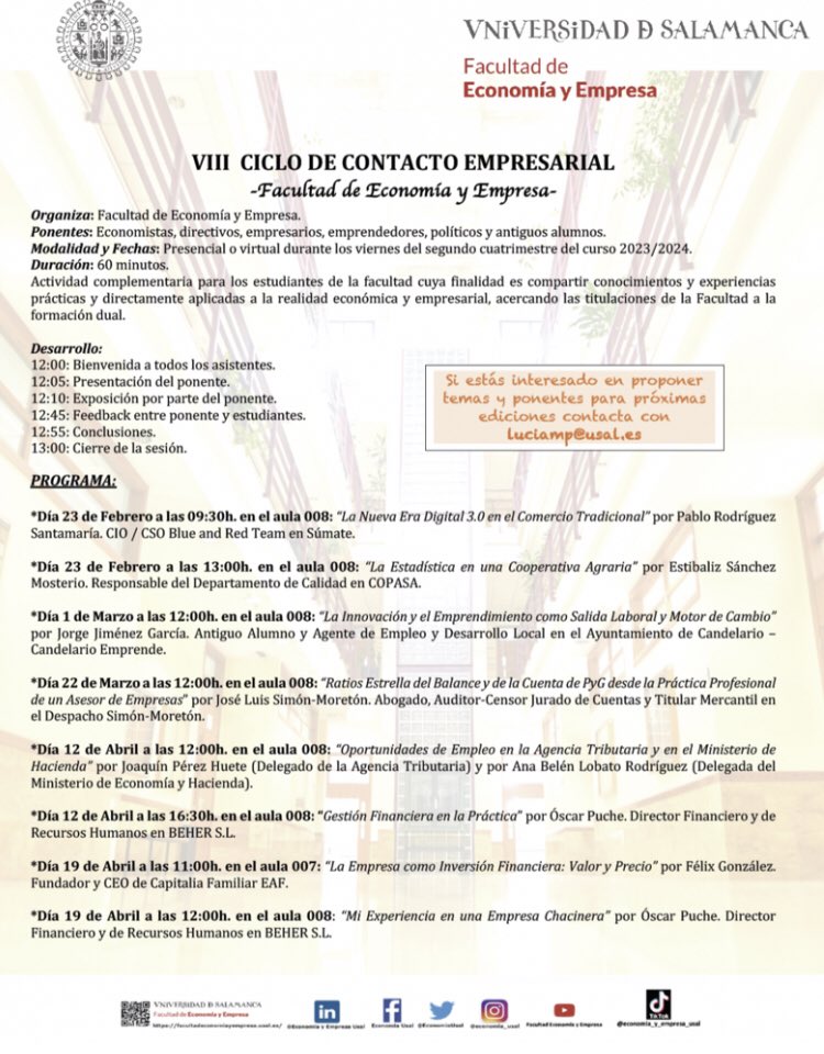 Y seguimos con los #viernesmolones👏🏻 Mañana es día de #ContactoEmpresarial con <a href="/jorxjg/">Jorge Jiménez</a>, antiguo alumno y agente promotor de emprendimiento e innovación en el #AyuntamientoDeCandelario

#CreciendoJuntoAlMundoRural
#SomosEconomiaYEmpresa 🧡